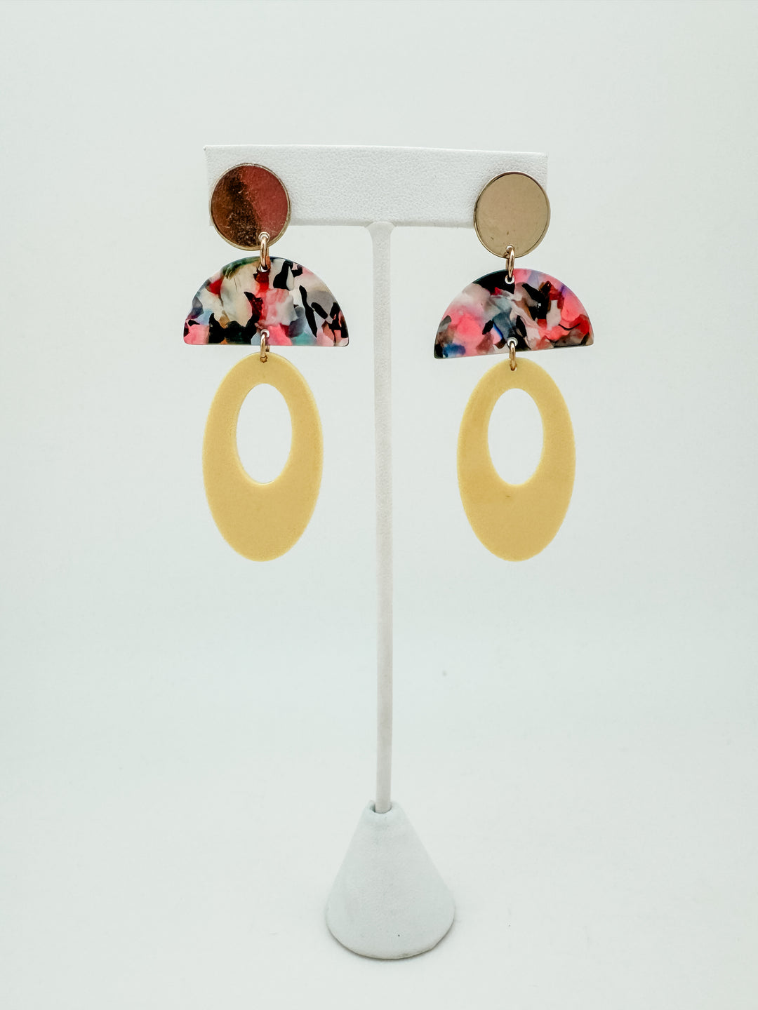 Yellow Acrylic Earring