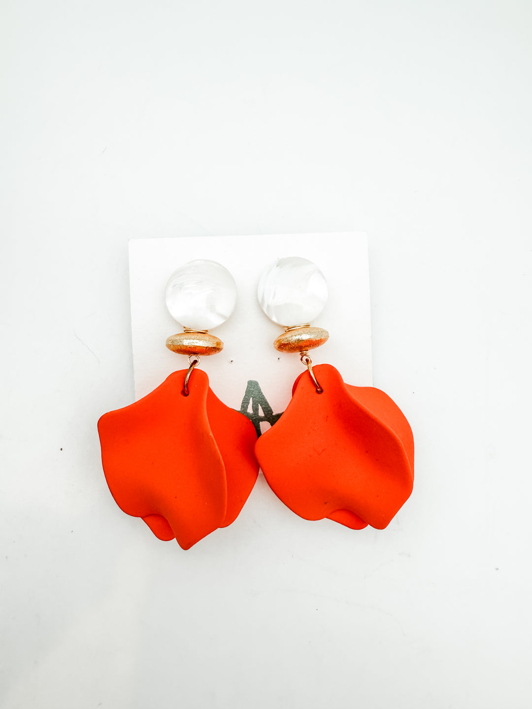 Orange Petal Earrings