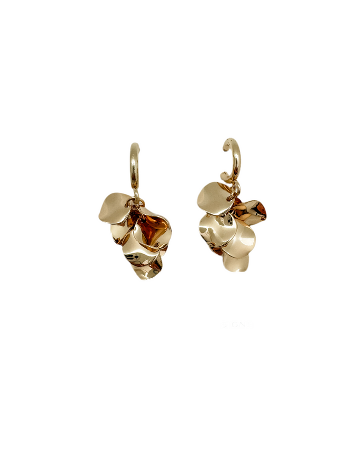Gold Mini Petal Earrings