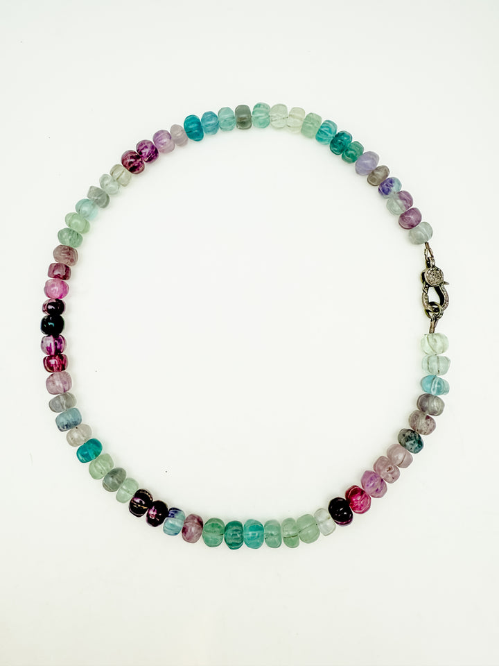Fluorite and Pave Diamond Necklace