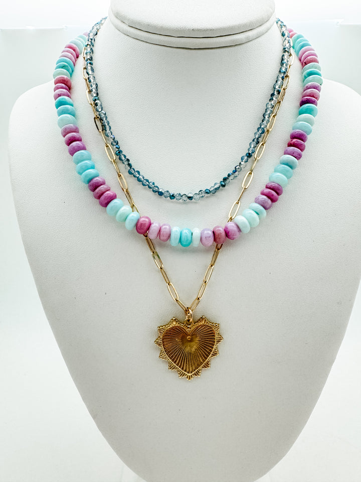 Purple and Blue Candy Opal Necklace