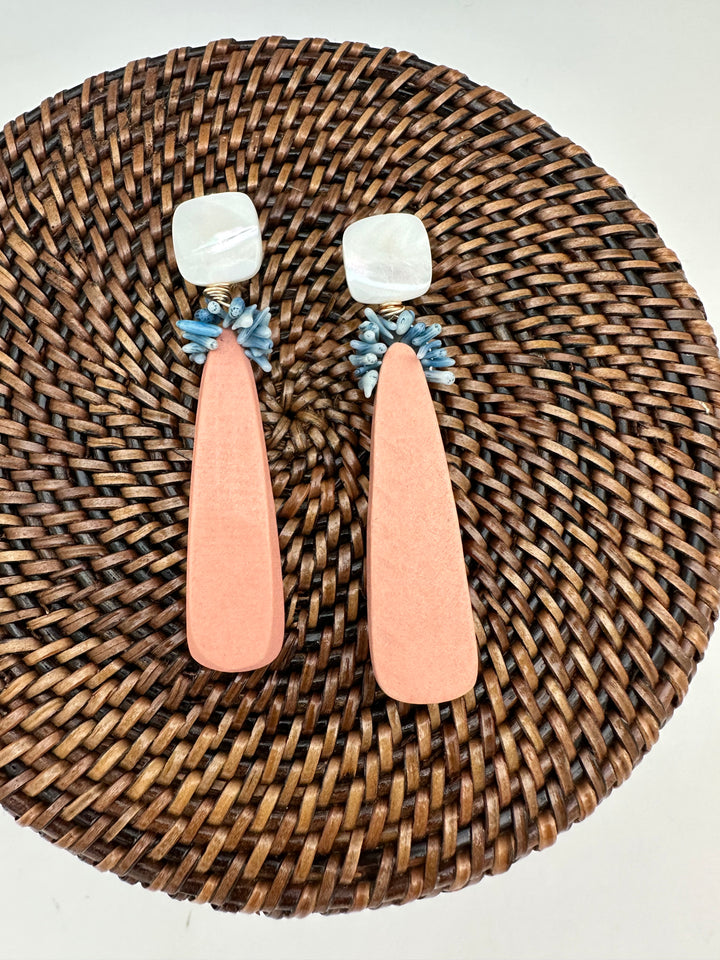 Peach Wooden Earrings