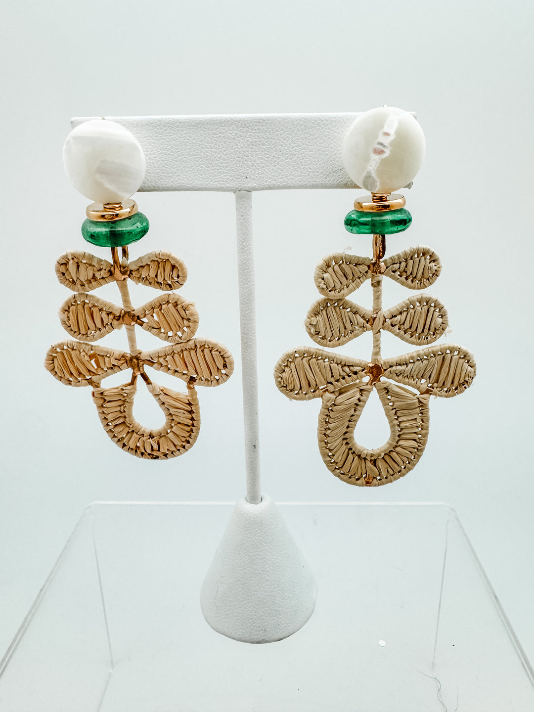 Tan Raffia Petal Earring