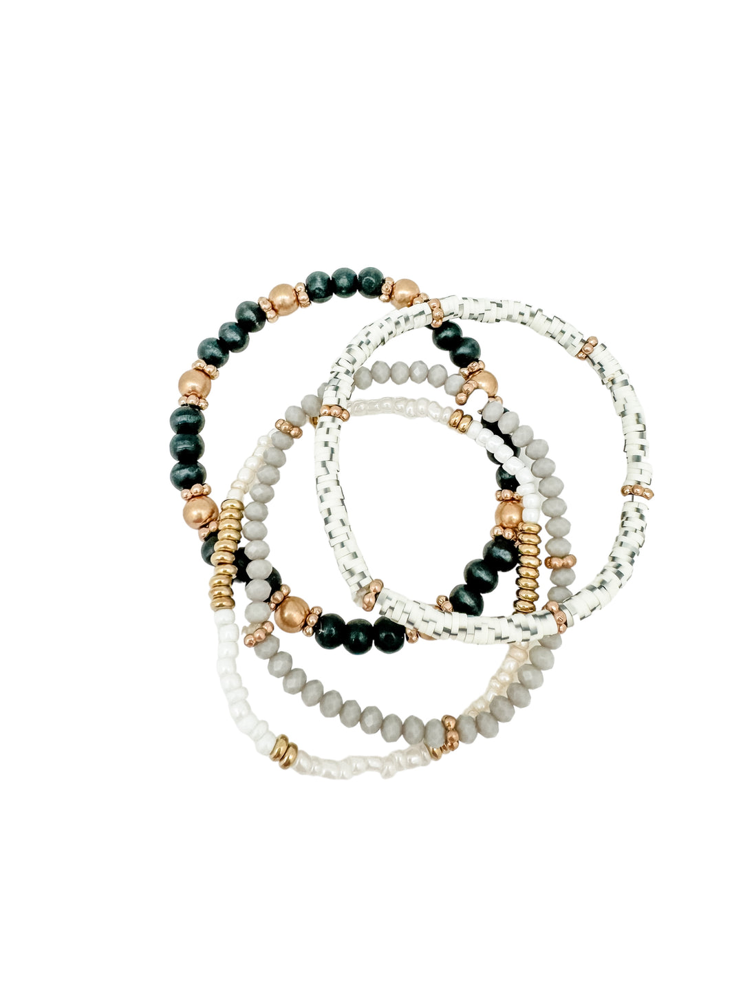 White and Black Bracelet Stack