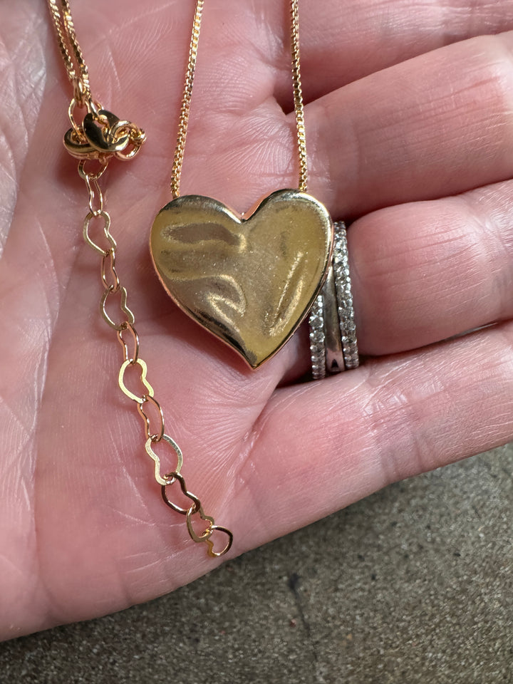 Thumbprint Gold Heart Necklace