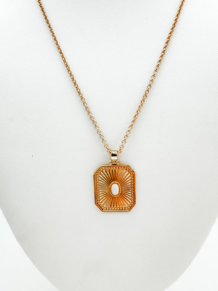 Gold and Opal Pendant Necklace