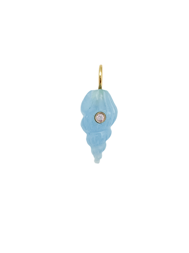Blue shell Chalcedony charm