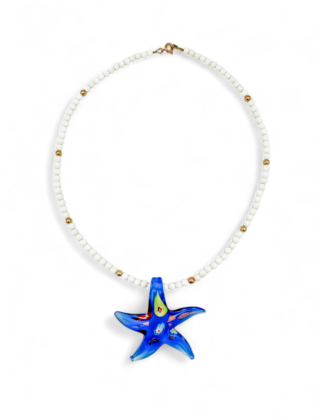 Blue Dot Starfish Necklace