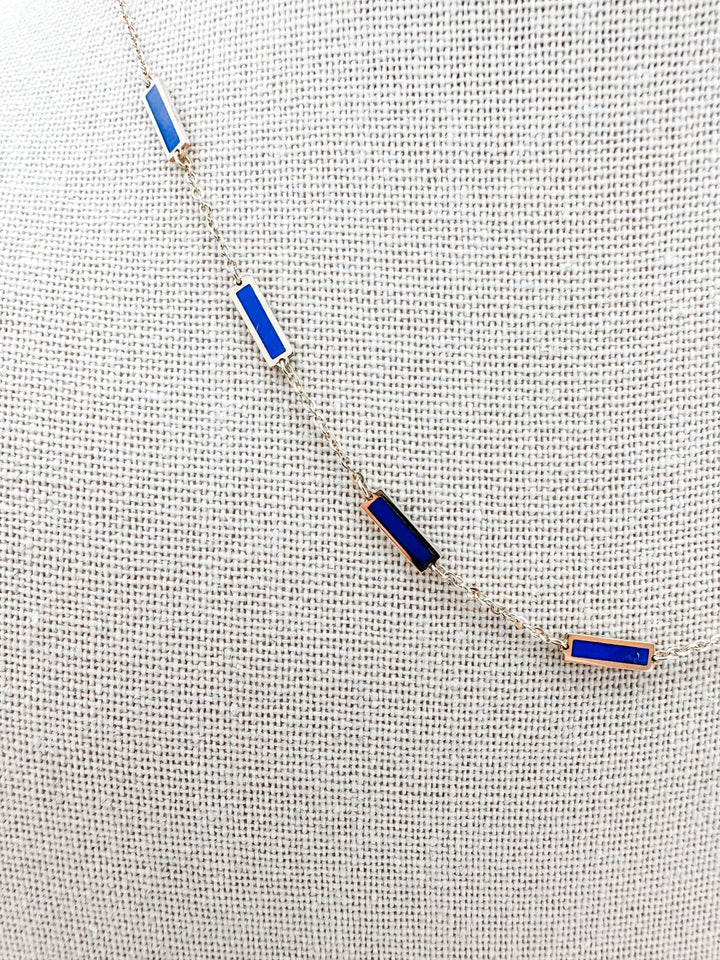 Lapis Bar Chain Necklace