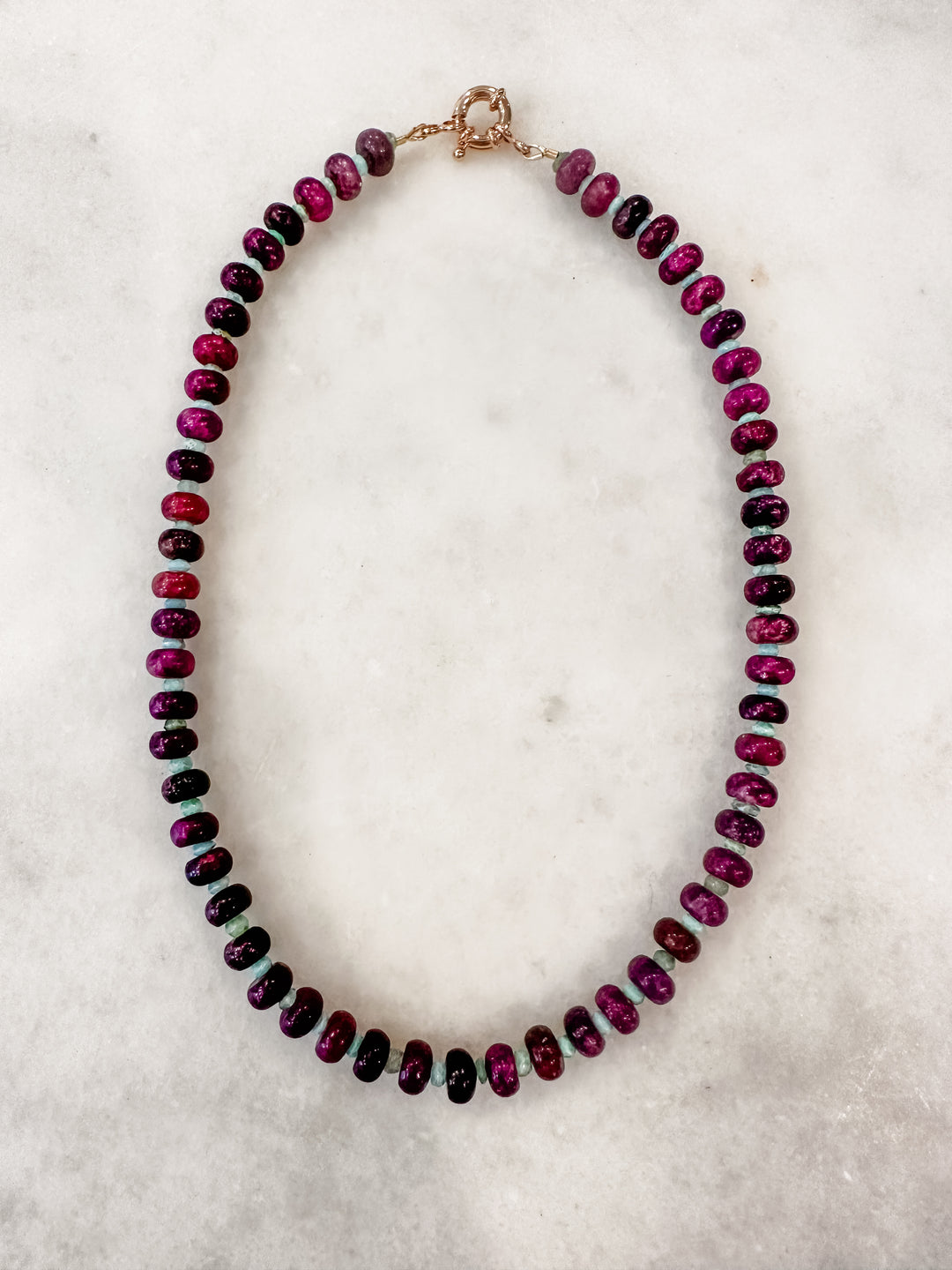 Agate and Peruvian Opal Necklace