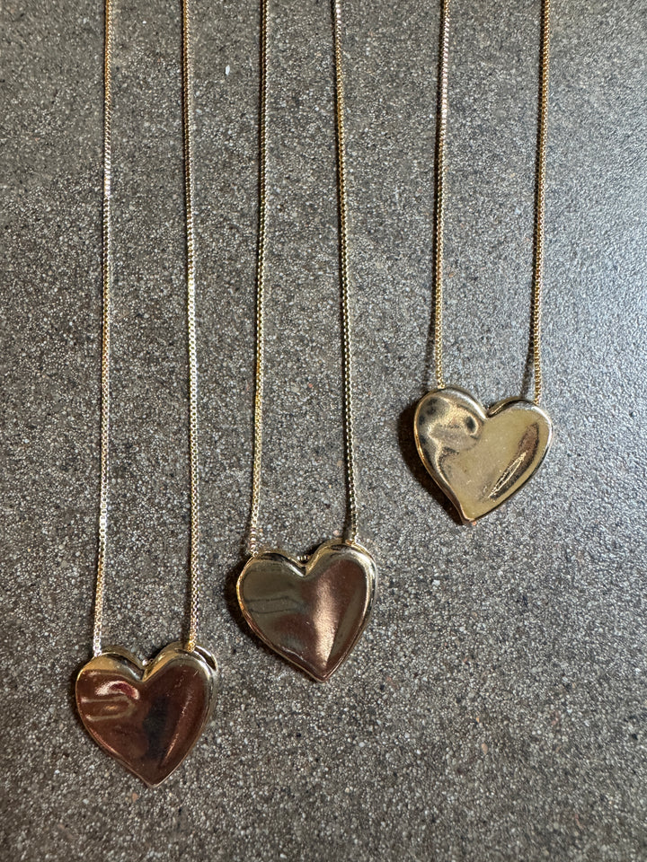 Thumbprint Gold Heart Necklace