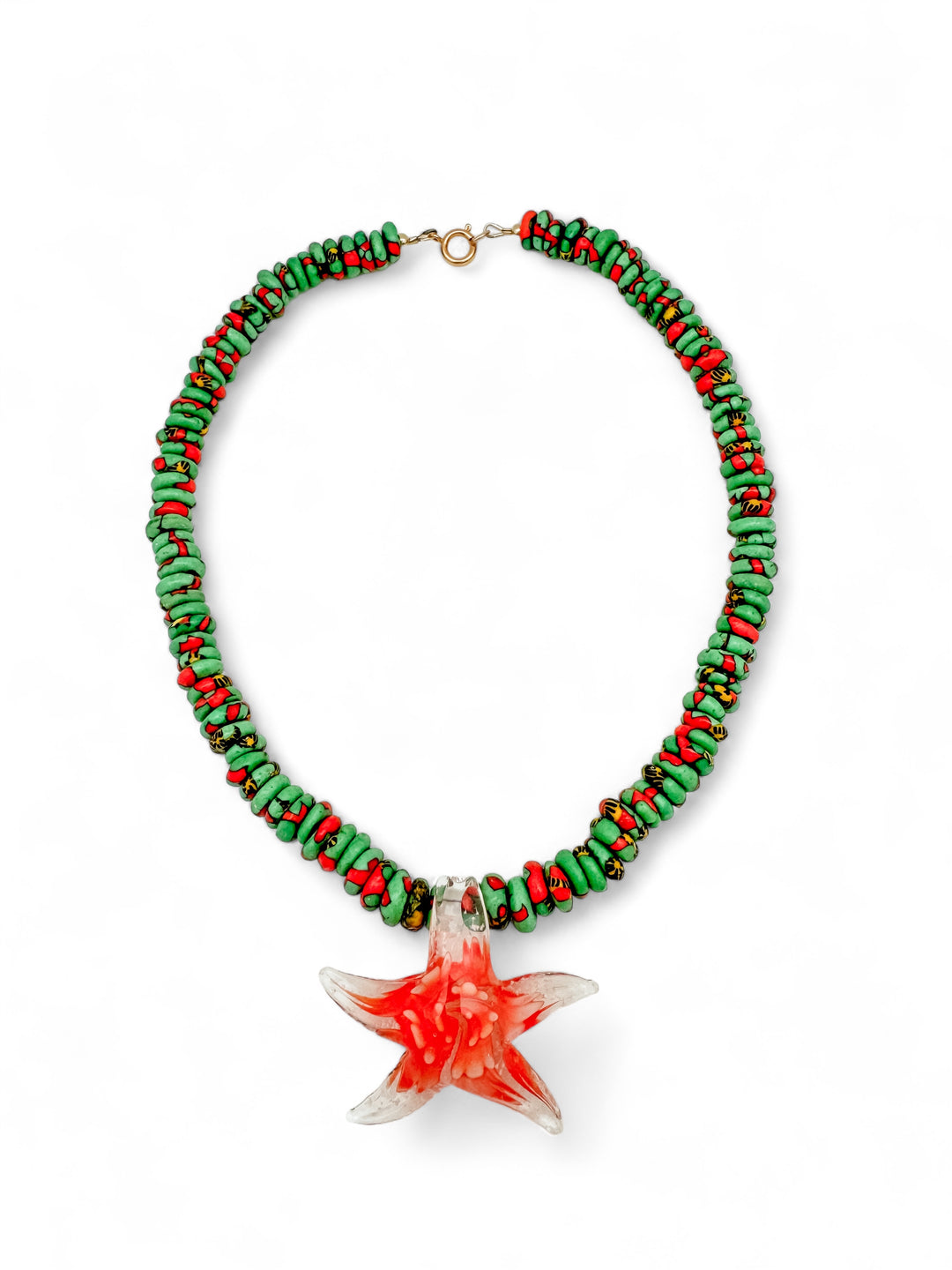 Orange Cracks Starfish Necklace