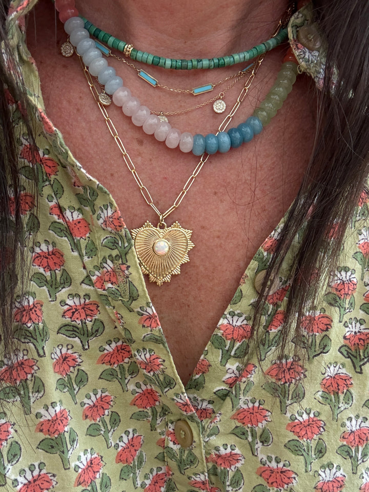 Turquoise Bar Chain Necklace