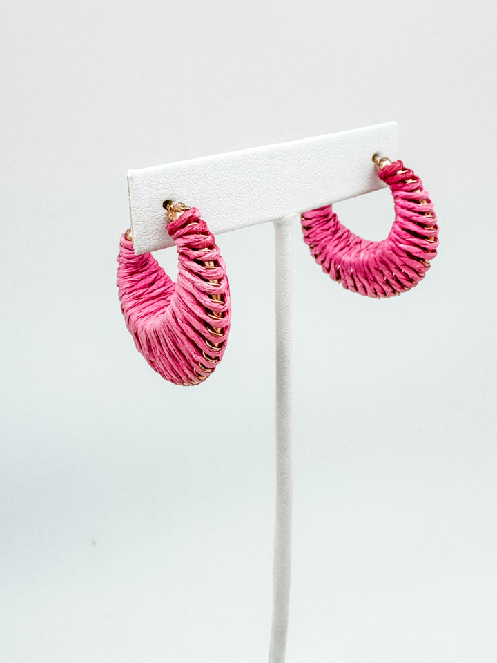 Pink Raffia Hoop