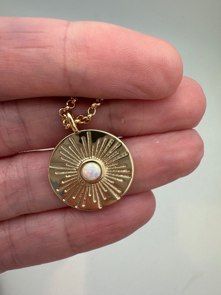 Radial Sun Opal Necklace