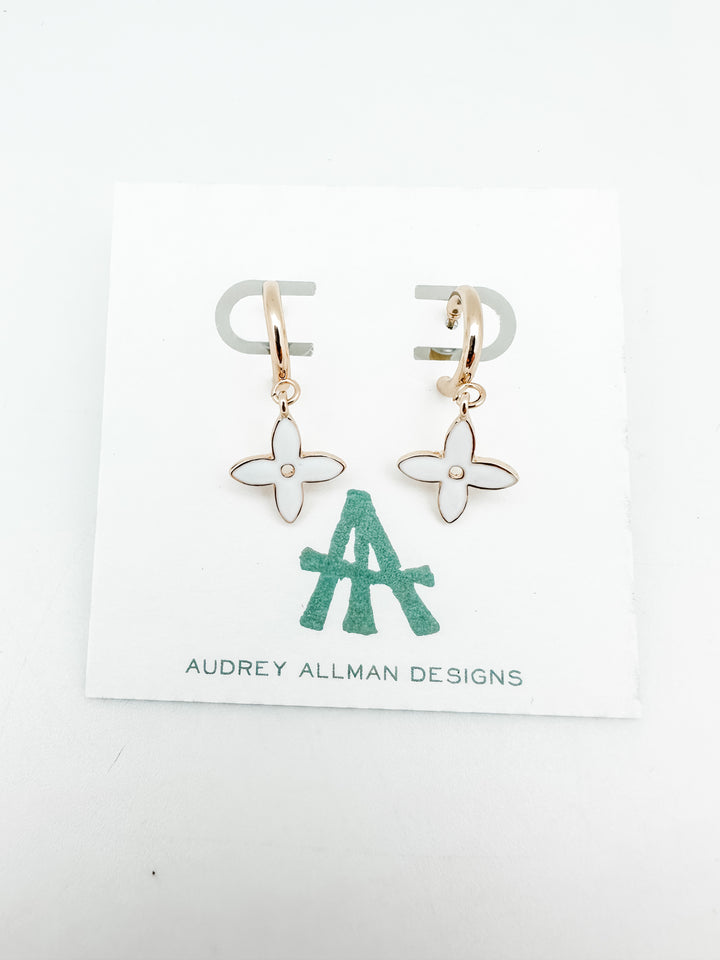 Enamel Flower Hoop Earring