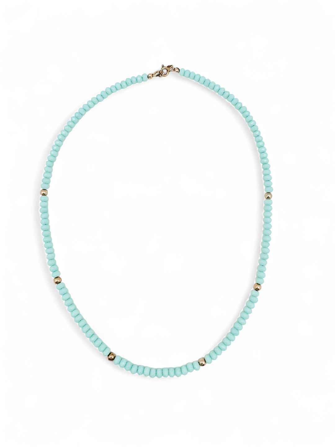 Mint and Gold Crystal Necklace