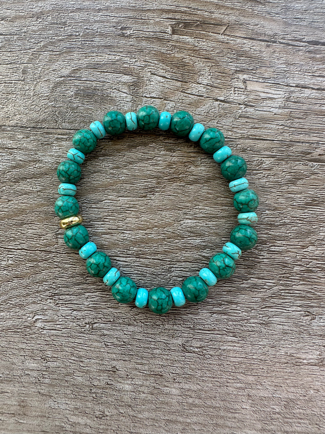 Blue and Green Howlite Bracelet