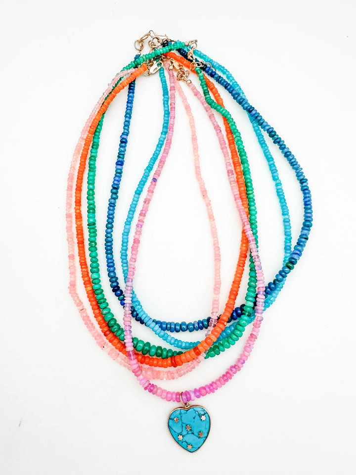 Neon Pink Opal Necklace