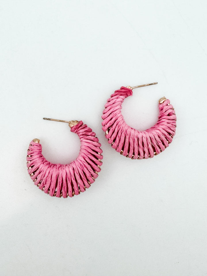Pink Raffia Hoop