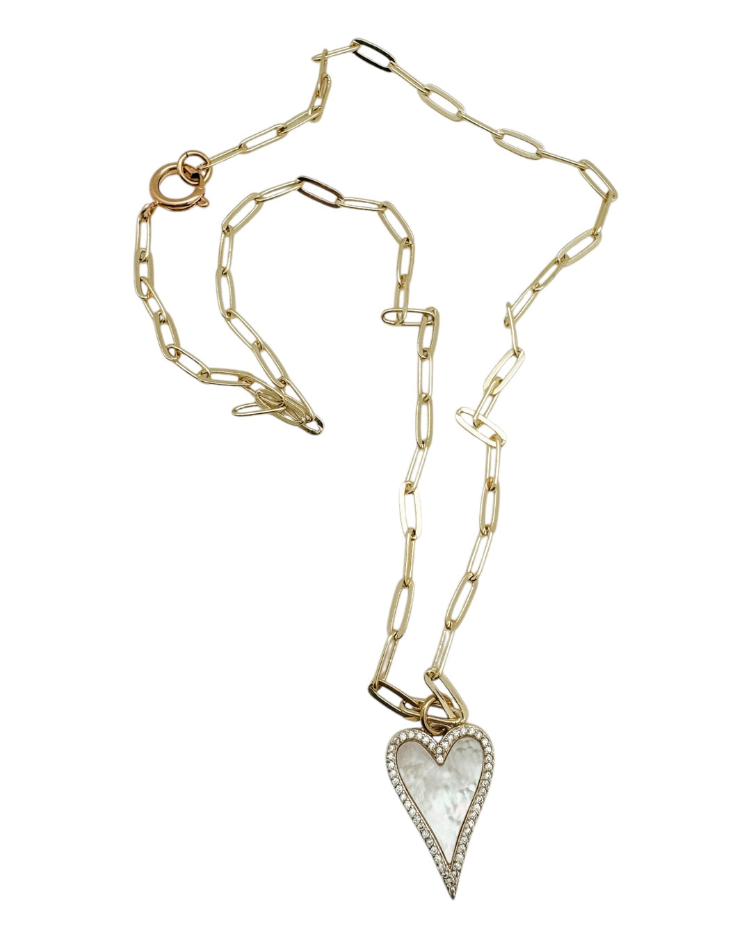 Mother of Pearl Heart Pendant Necklace