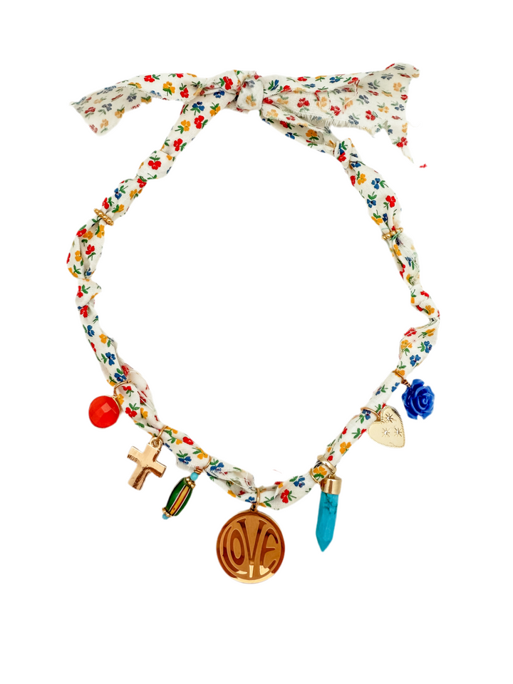 Flower Tie Charm Necklace