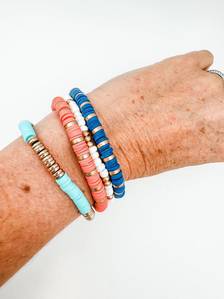 Pink and Blue Bracelet Stack