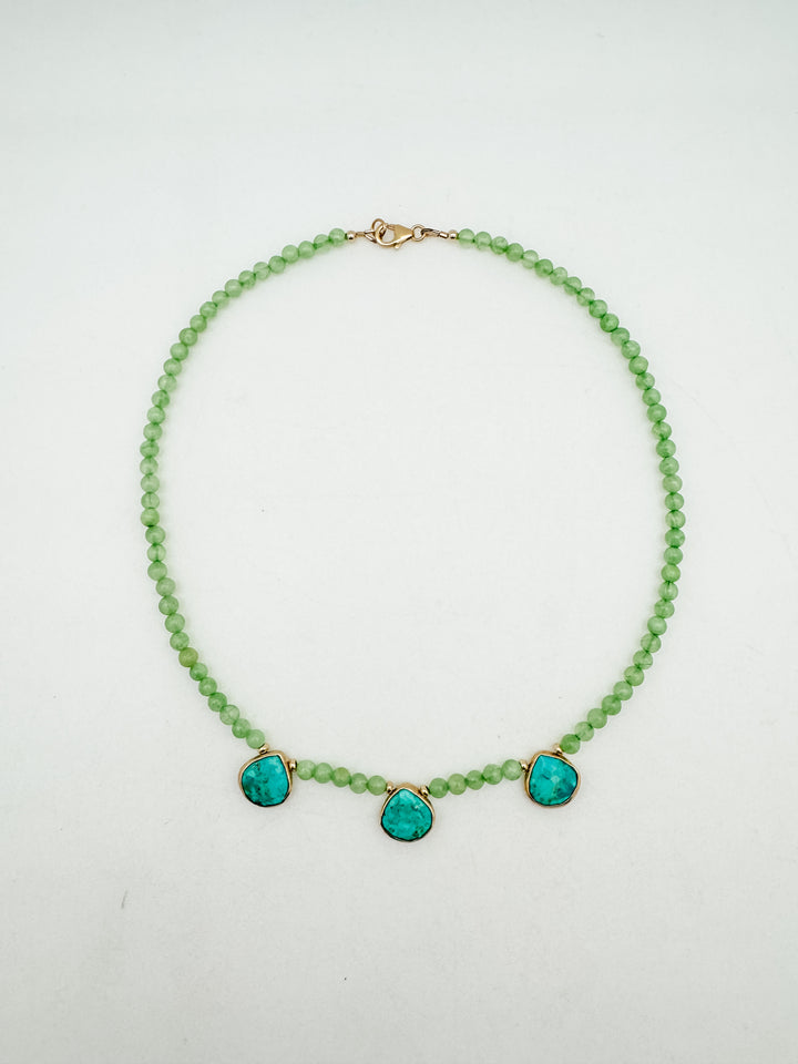 Turquoise and Green Calcite Necklace