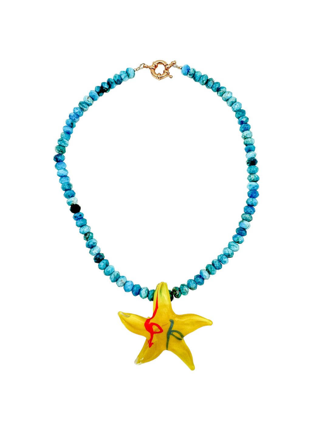 Cracks Yellow Starfish Necklace