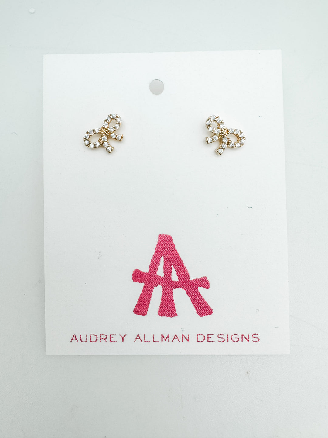 CZ Bow Stud Earring
