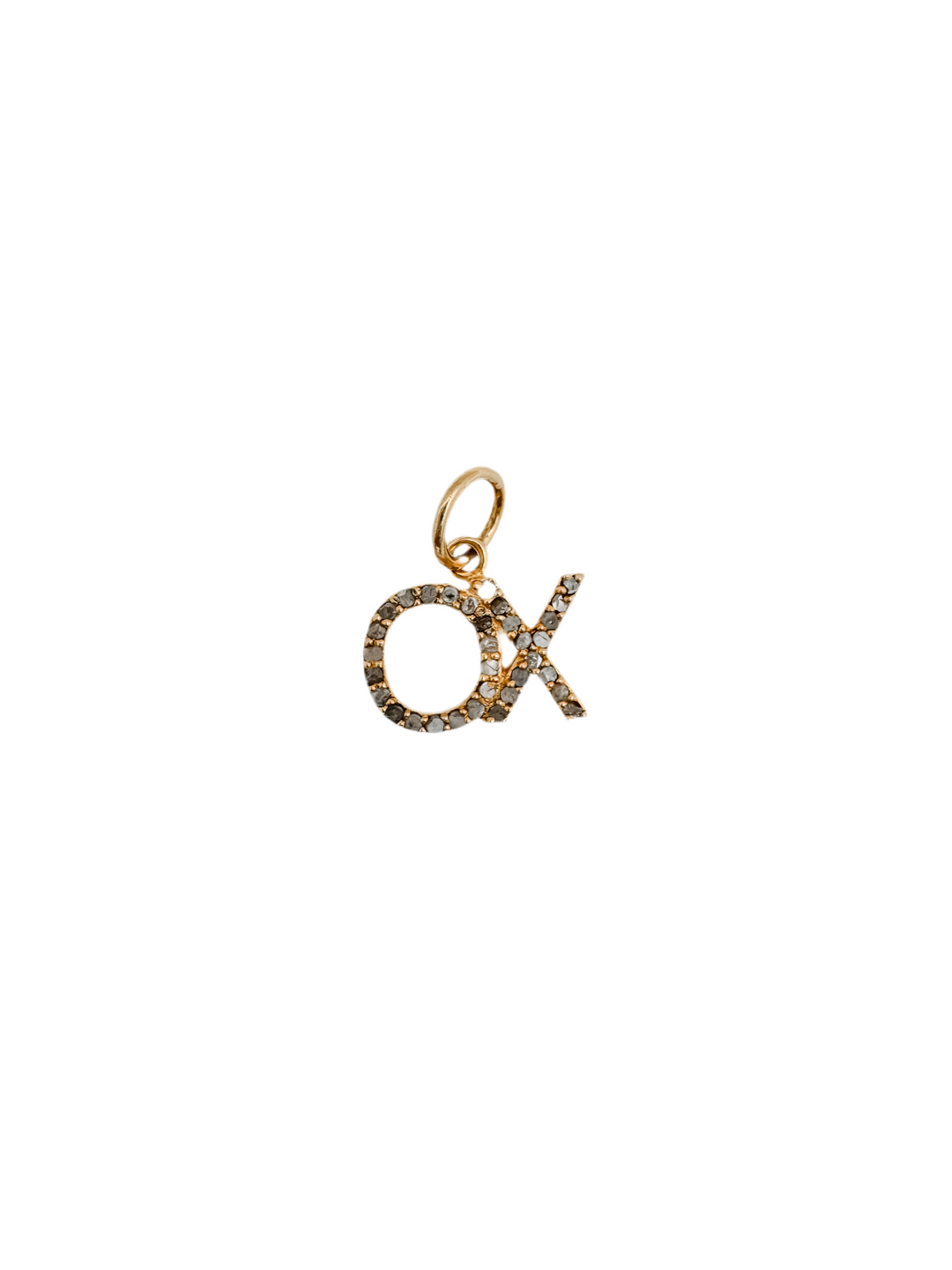 OX Pave Diamond and Gold Pendant