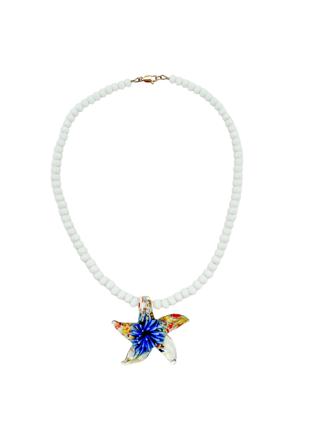Cracks Blue Starfish Necklace