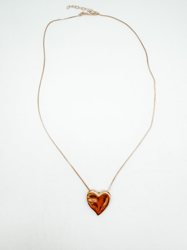 Thumbprint Gold Heart Necklace
