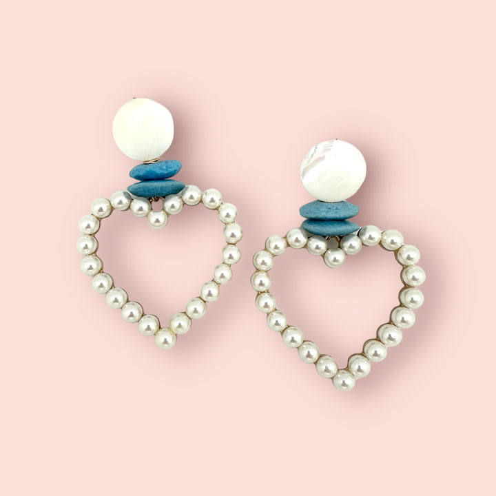 Pearl Heart Earrings