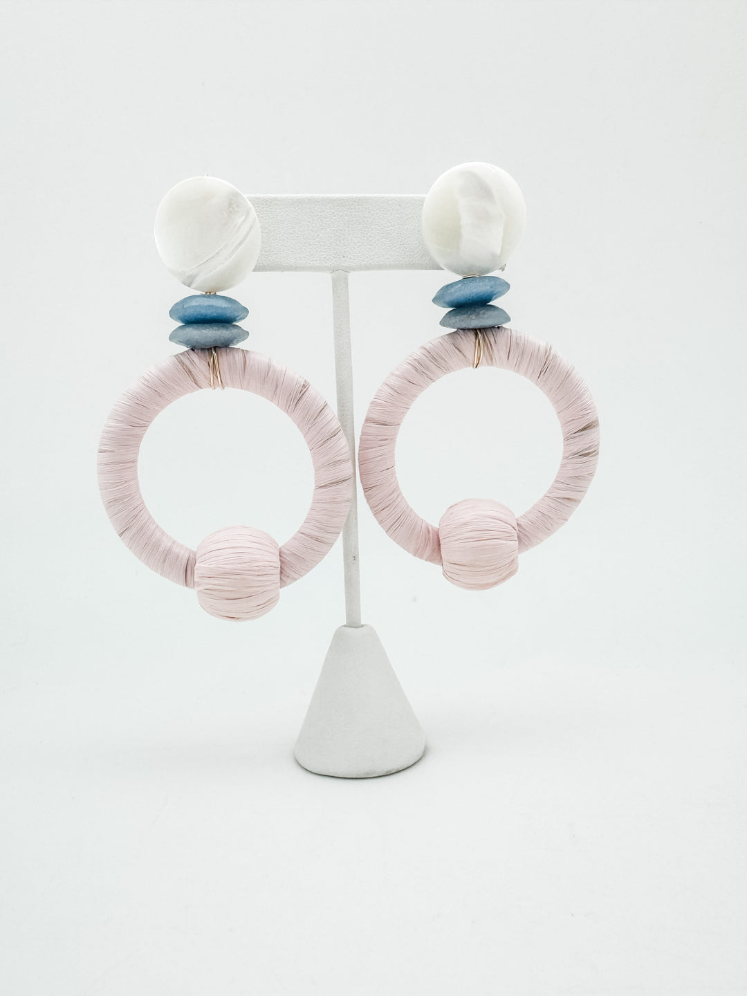 Charlie Raffia Earring Pink