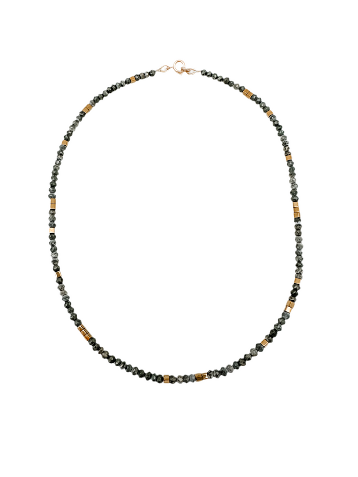 Pyrite and gold layer necklace
