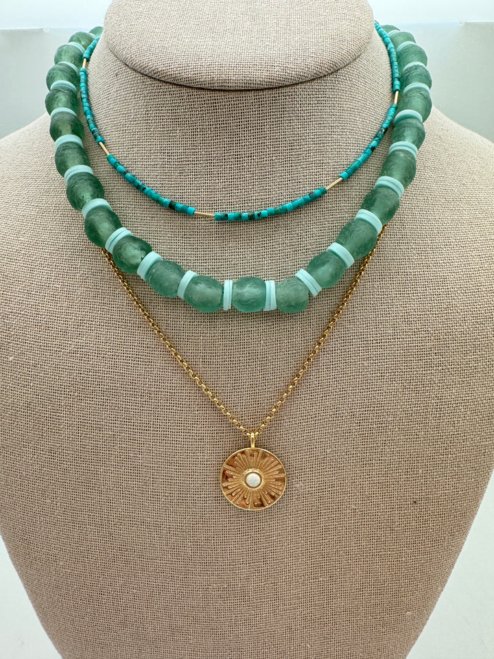 Radial Sun Opal Necklace