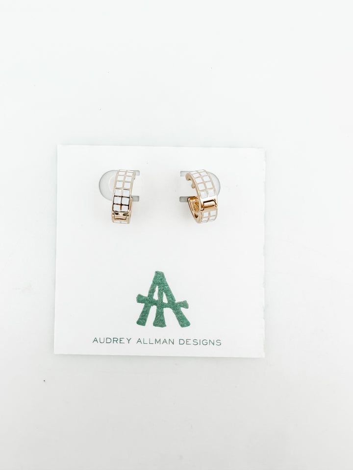 Checker Enamel Hoop Earring