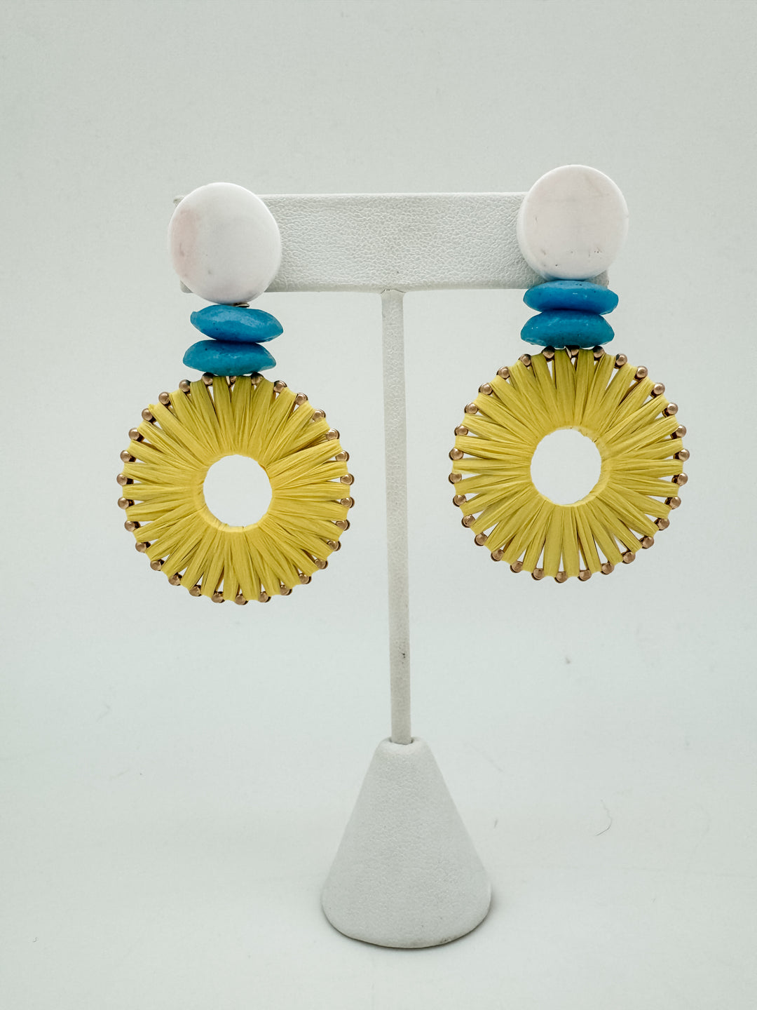 Yellow Chase Raffia Earring