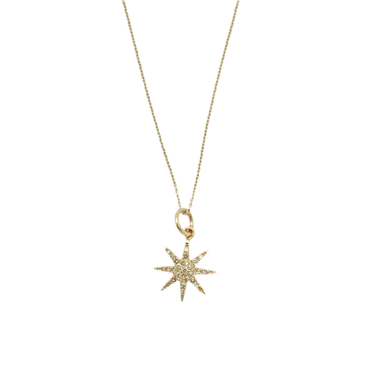 Starburst Gold Pave Diamond Necklace