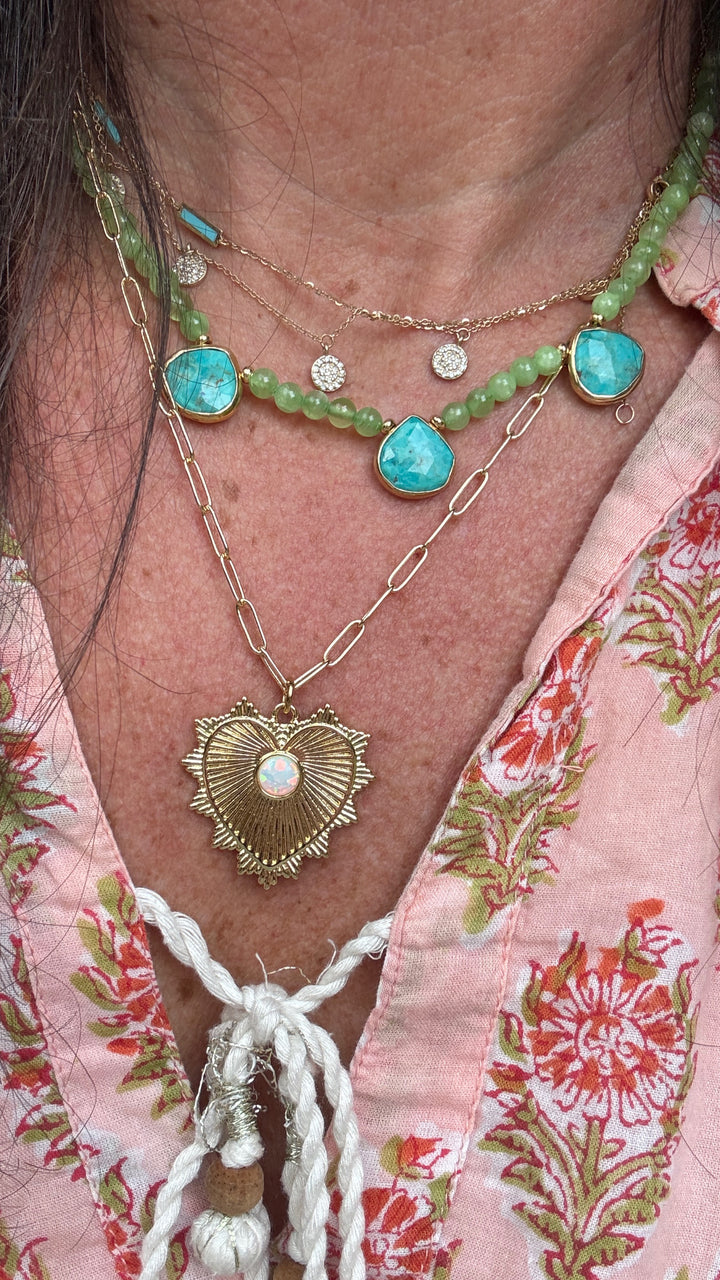 Turquoise and Green Calcite Necklace