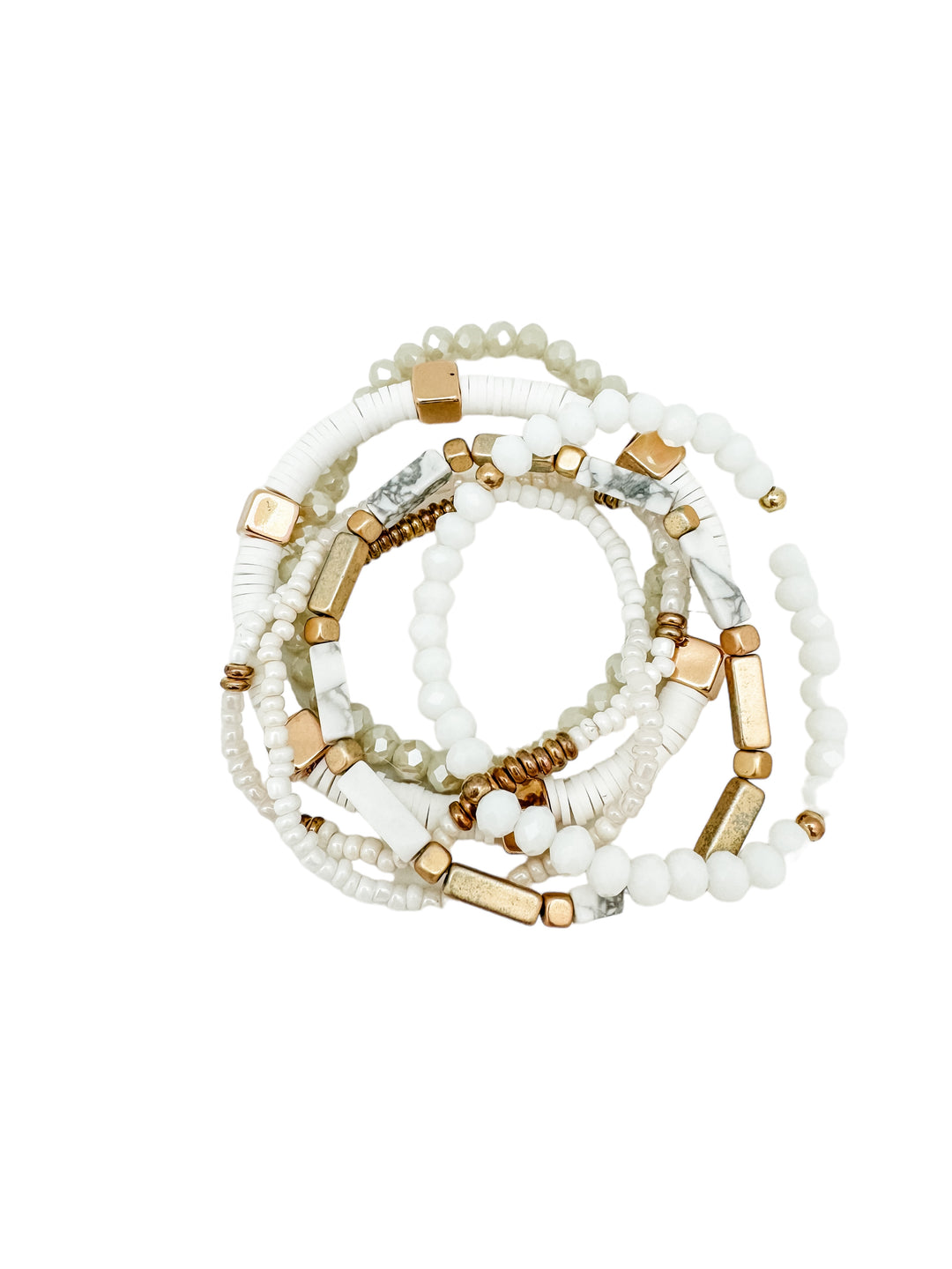 White Bracelet Stack