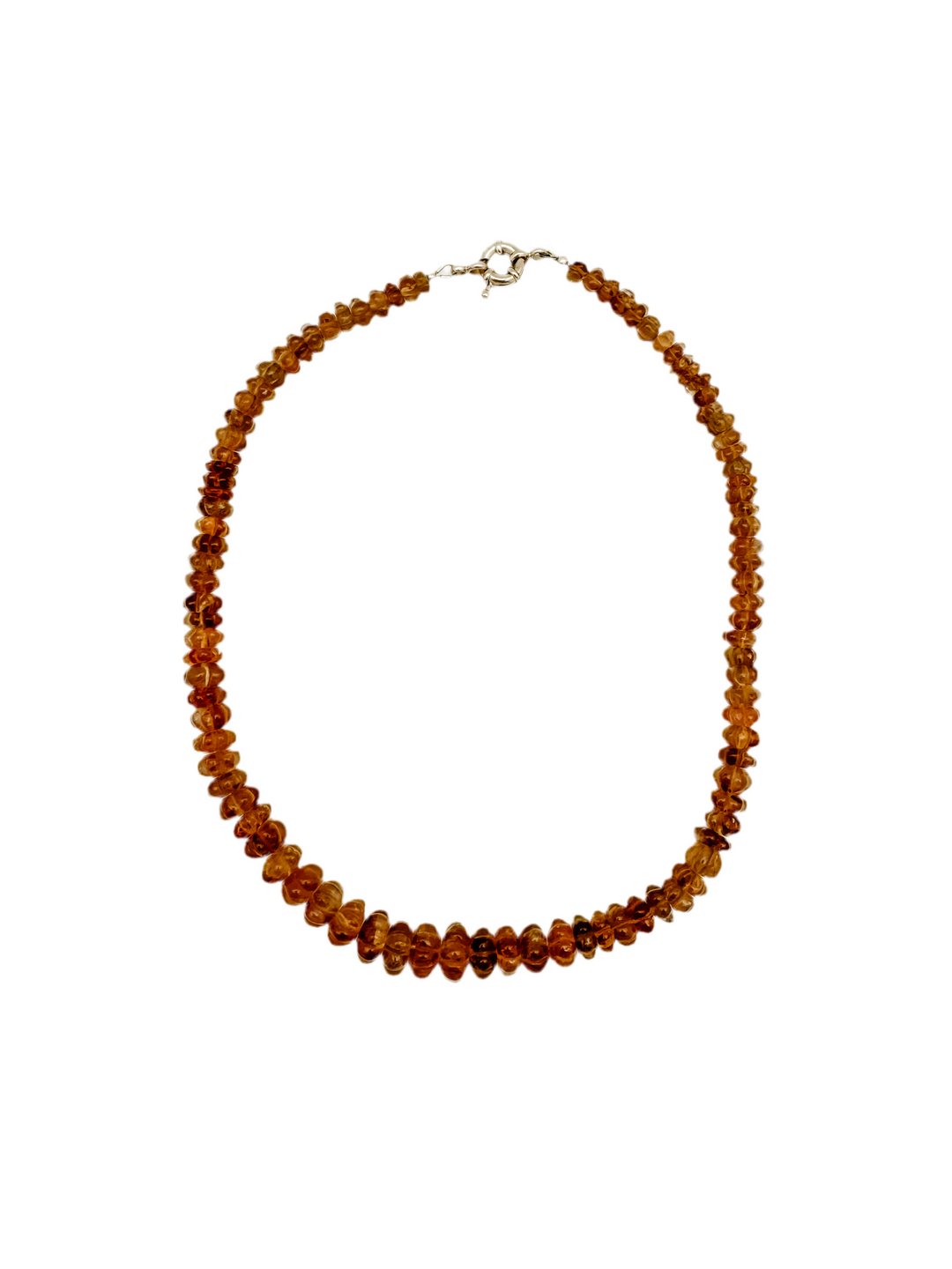 Hand carved Whiskey Quartz Candy Necklace