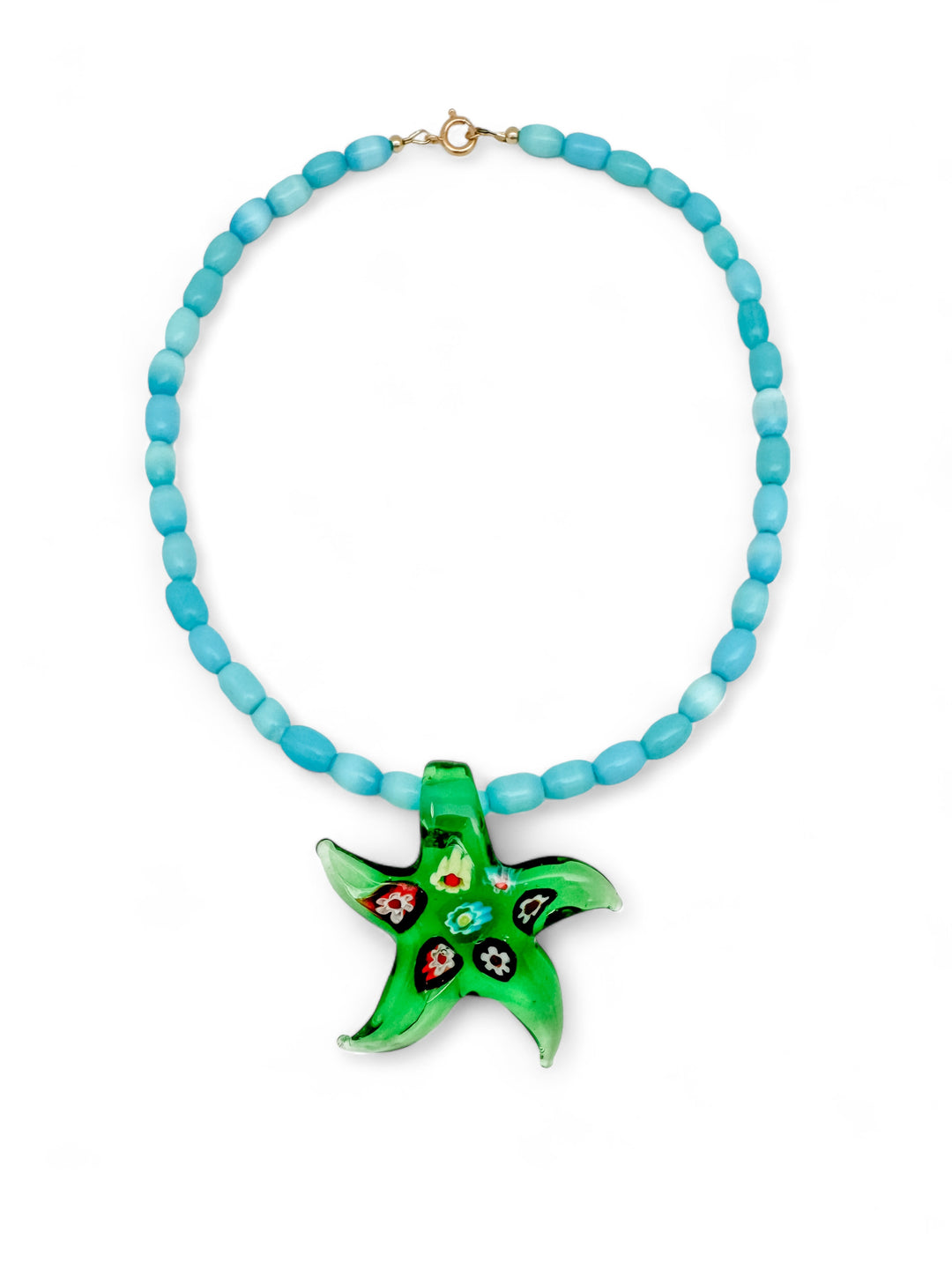 Green Dots Starfish Necklace