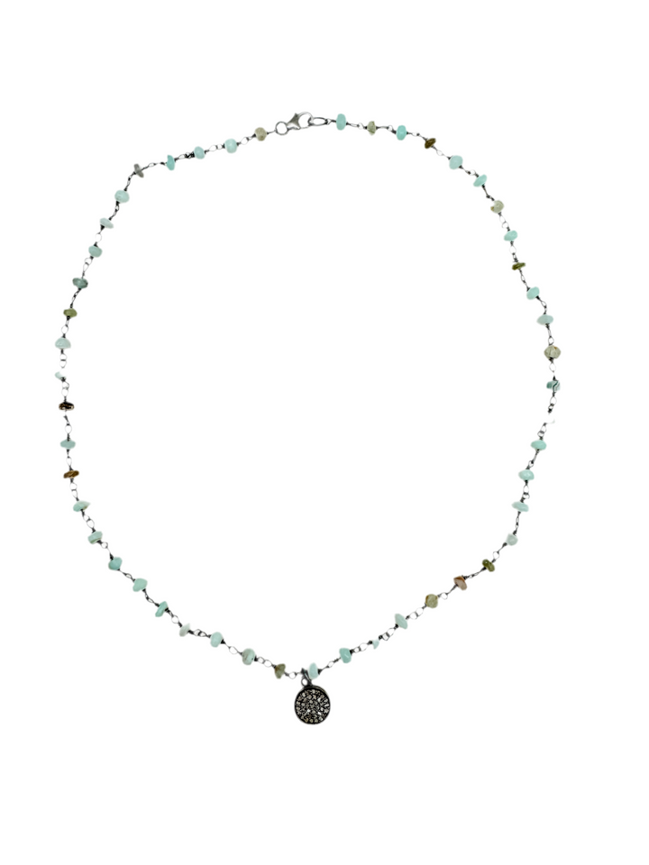 Peruvian Opal and Diamond Necklace