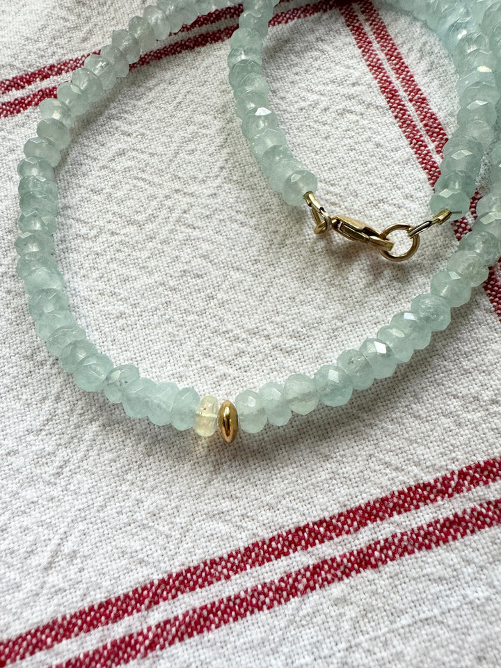 Aquamarine and Opal Necklace