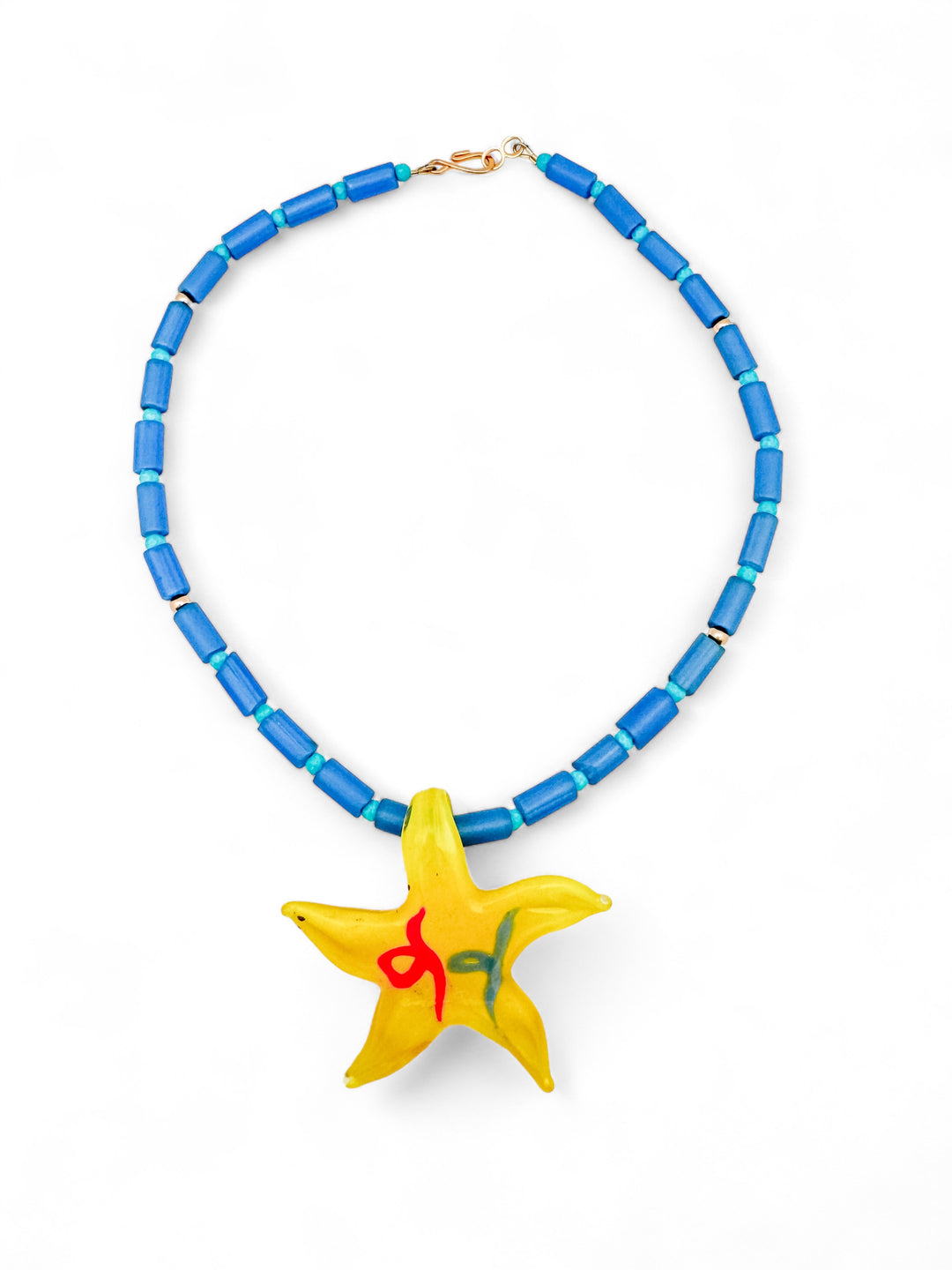 Bams Yellow Glass Starfish Necklace