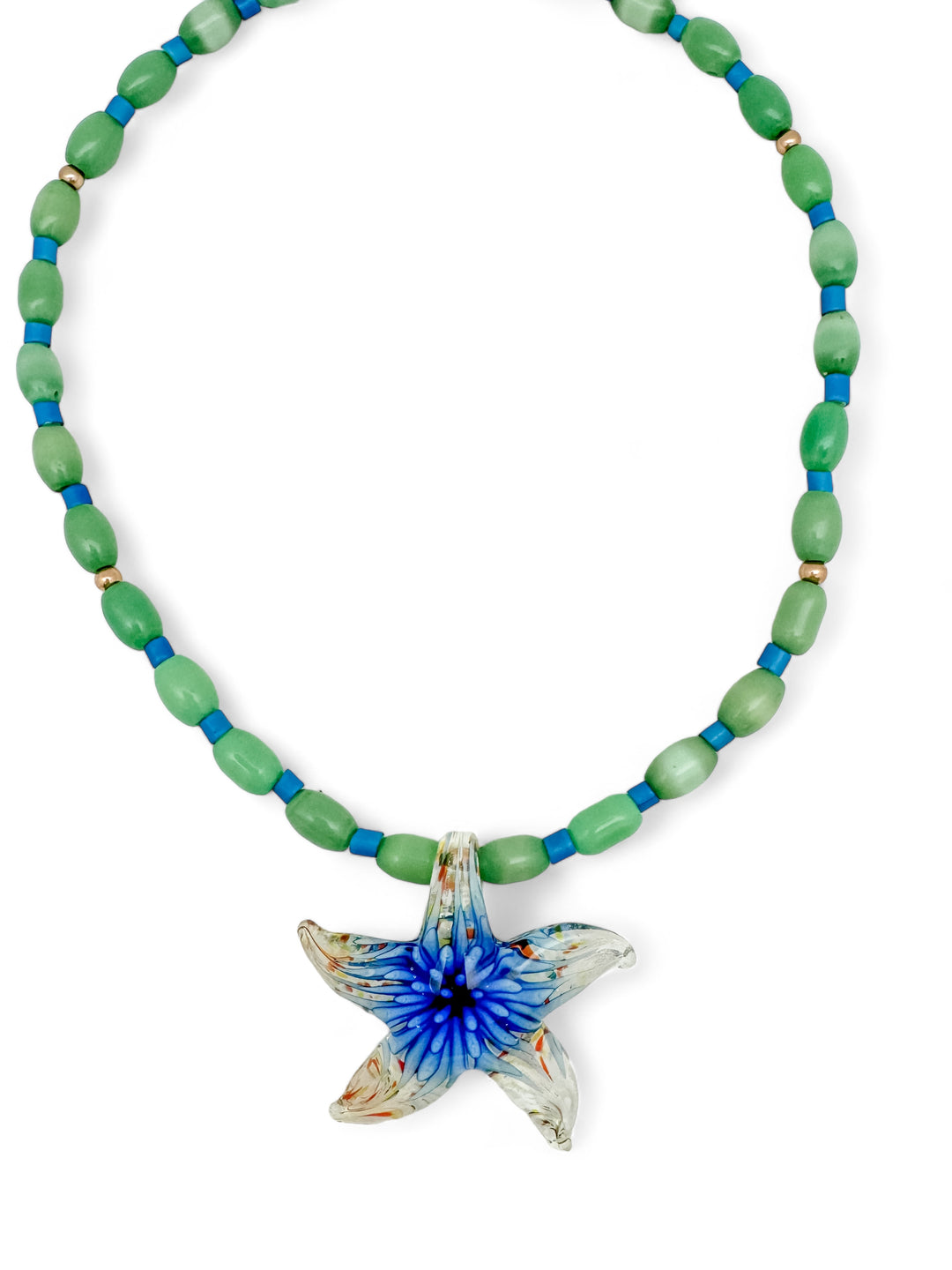 Blue Cracks Starfish Necklace