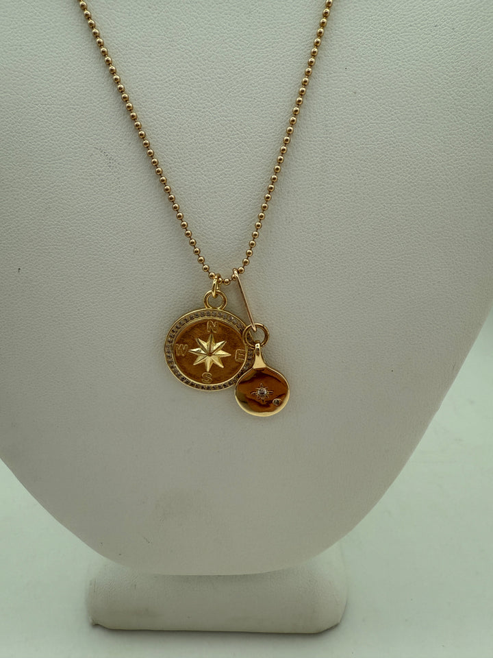 Gold filled chain and charm necklace