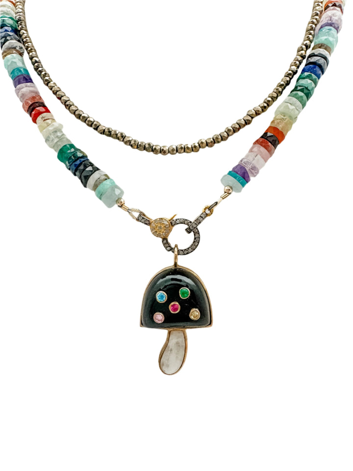 Rainbow Gemstone Faceted Necklace